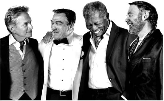 رابرت دنیرو، مورگان فریمن، مایکل داگلاس و کوین کلاین در آخرین وگاس